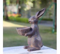 Садова фігурка "Зайчик з кошиком", 29 см, 00829