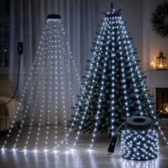 Светодиодная гирлянда с кольцом на верхушку - холодный белый, 400 led, usb 