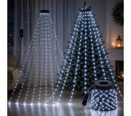 Світлодіодна гірлянда з кільцем на верхівку - холодний білий, 400 led, usb