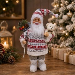 Новогодняя игрушка "Санта Клаусс мишкой" 30 см