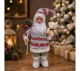 Новогодняя игрушка "Санта Клаусс мишкой" 30 см
