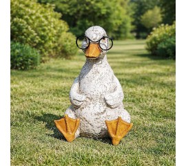 Садовая фигура "Утка в очках" 25 см