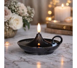 Светодиодная свеча с эффектом мерцания с ручкой, черная 