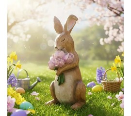 Фігурка "Заєць з букетом" 28 см