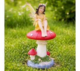 Садовая фигура "Фея на грибе" 25 см, 10141-1