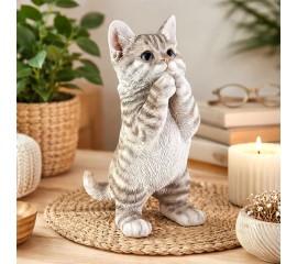 Фигурка "Реалистиный котенок серый"  21 см