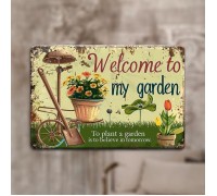 Табличка дерев'яна "Welcome to my garden" 20х13 см