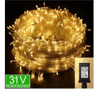 Безопасная led гирлянда "Стринг" теплый белый 500л. 100м. 31V
