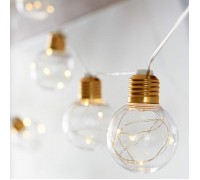 Лампочки з золотим цоколем, з LED нитками, 10 ламп, 4 м