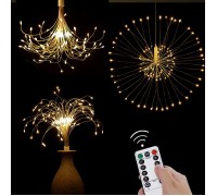 Підвісний LED декор "Мерехтливі промені" 100 л, 50 ліній, на батарейках, теплий-білий 
