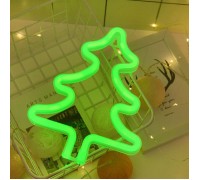 Настенный LED декор "Неоновая елочка", батарейки / USB