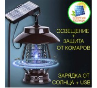 Ліхтар + пастка для комарів, на сонячній батареї / USB