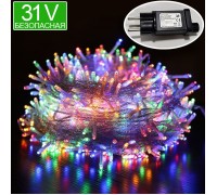 Безопасная led гирлянда "Стринг" цветная, 300 л, 33 м, 31V