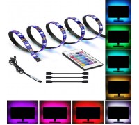 Светодиодная подсветка RGB для ТВ, полок, ниш. 4 х 0,5м, пульт ДУ, USB