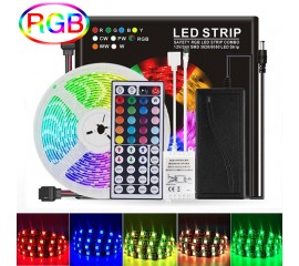 Світлодіодне підсвічування RGB 5м, 300led, пульт ДУ-44 кнопки, в кольоровій коробці